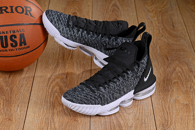Men Nike LeBron James 16 Oreo Shoes - Click Image to Close